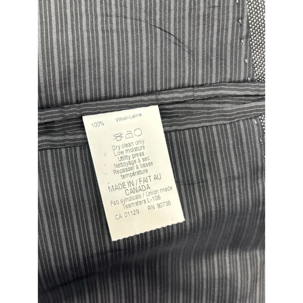 Calvin Klein 48XL 48L 40x34 Gray 2pc Pant Suit 100% Wool Slim Fit Flat Front